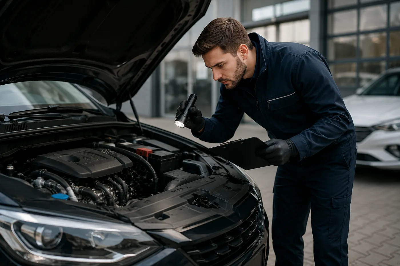 Professionelle Fahrzeugprüfung vor dem Ankauf